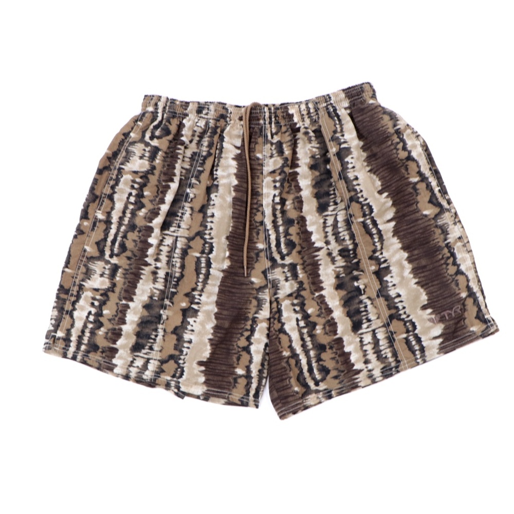 Vintage 90s Streetwear Abstract Print Shorts Brown